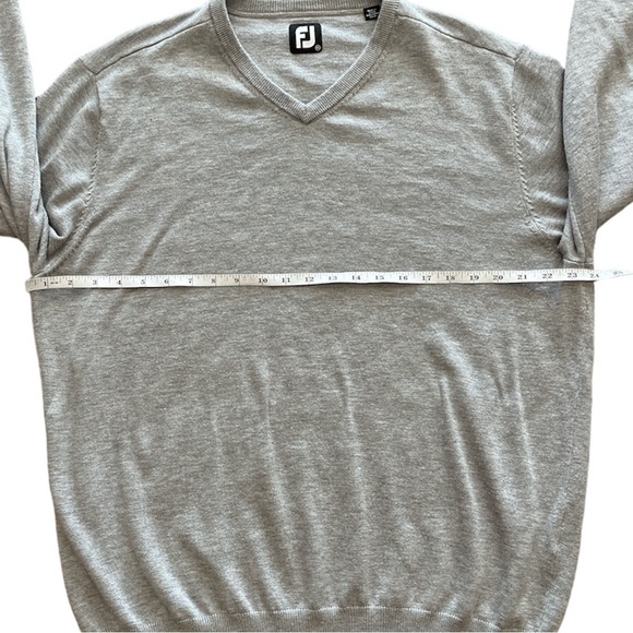 Footjoy Gray Wool Blend Golf V-Neck Sweater Men’s XL - Picture 4 of 8